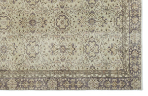Beige Over Dyed Vintage Rug 6'3'' x 9'9'' ft 190 x 298 cm
