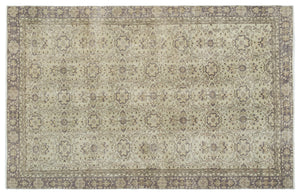 Beige Over Dyed Vintage Rug 6'3'' x 9'9'' ft 190 x 298 cm