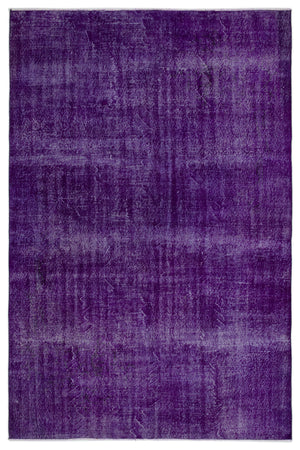 Purple Over Dyed Vintage Rug 6'8'' x 9'11'' ft 203 x 301 cm