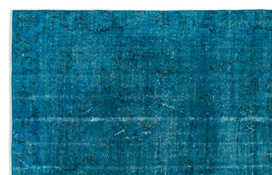 Turquoise Over Dyed Vintage Rug 5'11'' x 9'4'' ft 181 x 284 cm