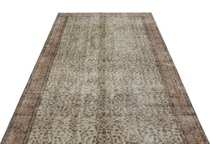 Brown Over Dyed Vintage Rug 4'12'' x 8'10'' ft 152 x 270 cm