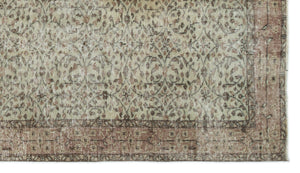Brown Over Dyed Vintage Rug 4'12'' x 8'10'' ft 152 x 270 cm