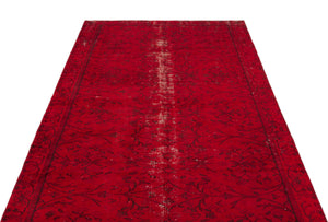 Red Over Dyed Vintage Rug 4'12'' x 8'10'' ft 152 x 268 cm