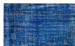 Blue Over Dyed Vintage Rug 4'10'' x 7'11'' ft 148 x 241 cm