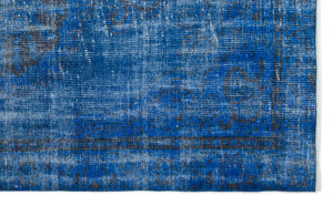 Blue Over Dyed Vintage Rug 4'10'' x 7'11'' ft 148 x 241 cm