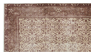 Brown Over Dyed Vintage Rug 4'8'' x 8'4'' ft 143 x 255 cm