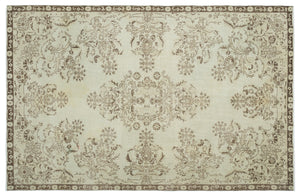 Beige Over Dyed Vintage Rug 6'11'' x 10'6'' ft 210 x 320 cm