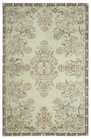 Beige Over Dyed Vintage Rug 6'11'' x 10'6'' ft 210 x 320 cm
