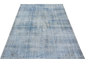 Blue Over Dyed Vintage Rug 4'6'' x 8'0'' ft 138 x 245 cm