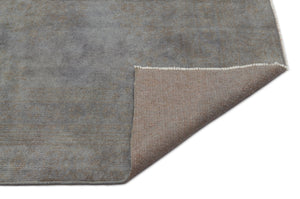 Gray Over Dyed Vintage Rug 5'7'' x 9'6'' ft 170 x 290 cm