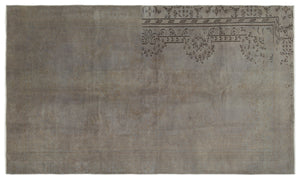 Gray Over Dyed Vintage Rug 5'7'' x 9'6'' ft 170 x 290 cm