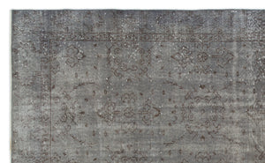 Gray Over Dyed Vintage Rug 5'8'' x 9'5'' ft 172 x 286 cm