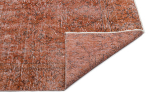 Brown Over Dyed Vintage Rug 5'10'' x 9'9'' ft 178 x 298 cm