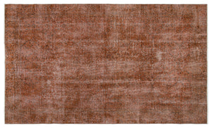 Brown Over Dyed Vintage Rug 5'10'' x 9'9'' ft 178 x 298 cm