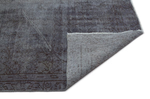 Gray Over Dyed Vintage Rug 5'7'' x 9'1'' ft 170 x 278 cm