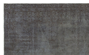 Gray Over Dyed Vintage Rug 5'7'' x 9'1'' ft 170 x 278 cm