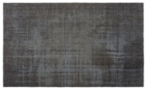 Gray Over Dyed Vintage Rug 5'7'' x 9'1'' ft 170 x 278 cm