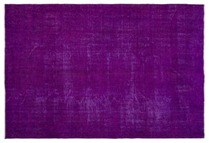 Purple Over Dyed Vintage Rug 6'1'' x 8'11'' ft 186 x 273 cm