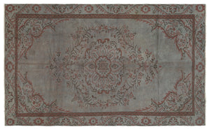 Gray Over Dyed Vintage Rug 5'3'' x 8'5'' ft 161 x 257 cm