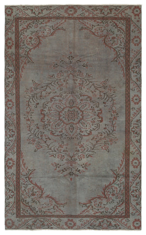 Gray Over Dyed Vintage Rug 5'3'' x 8'5'' ft 161 x 257 cm
