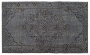Gray Over Dyed Vintage Rug 5'10'' x 9'6'' ft 178 x 290 cm