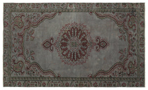 Gray Over Dyed Vintage Rug 5'3'' x 8'8'' ft 160 x 263 cm