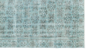Blue Over Dyed Vintage Rug 5'2'' x 8'11'' ft 157 x 273 cm