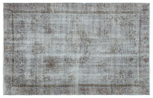 Gray Over Dyed Vintage Rug 5'6'' x 8'6'' ft 168 x 260 cm