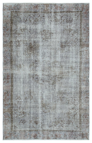 Gray Over Dyed Vintage Rug 5'6'' x 8'6'' ft 168 x 260 cm