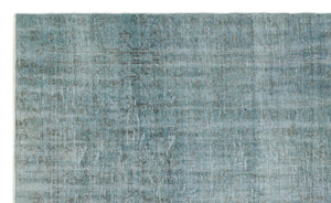 Blue Over Dyed Vintage Rug 5'7'' x 9'3'' ft 170 x 282 cm