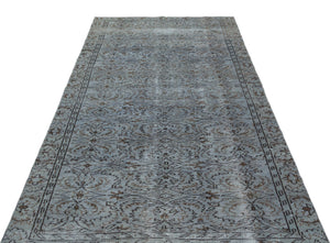 Gray Over Dyed Vintage Rug 4'8'' x 8'6'' ft 142 x 258 cm
