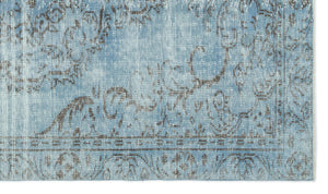 Blue Over Dyed Vintage Rug 4'10'' x 8'5'' ft 148 x 256 cm
