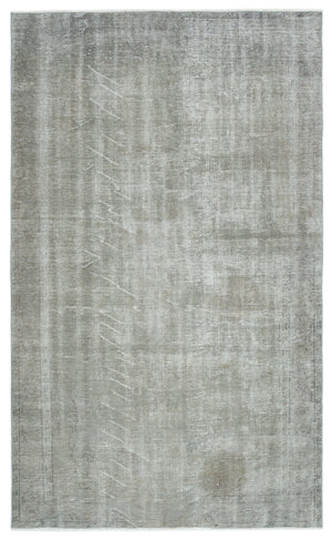 Gray Over Dyed Vintage Rug 5'2'' x 8'4'' ft 157 x 253 cm