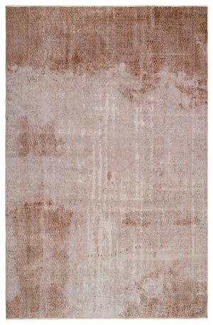 Brown Over Dyed Vintage Rug 6'6'' x 10'1'' ft 197 x 307 cm