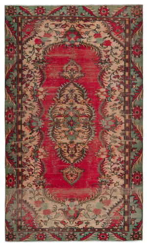 Naturel Over Dyed Vintage Rug 5'6'' x 8'10'' ft 167 x 270 cm