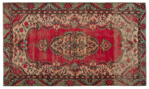 Naturel Over Dyed Vintage Rug 5'6'' x 8'10'' ft 167 x 270 cm