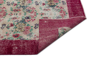 Retro Over Dyed Vintage Rug 6'3'' x 9'9'' ft 190 x 297 cm