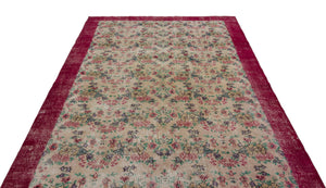 Retro Over Dyed Vintage Rug 6'3'' x 9'9'' ft 190 x 297 cm