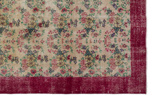 Retro Over Dyed Vintage Rug 6'3'' x 9'9'' ft 190 x 297 cm