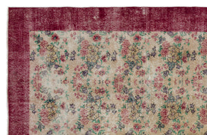 Retro Over Dyed Vintage Rug 6'3'' x 9'9'' ft 190 x 297 cm