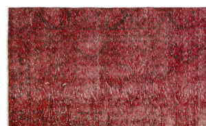 Red Over Dyed Vintage Rug 6'0'' x 9'11'' ft 183 x 303 cm