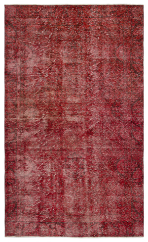 Red Over Dyed Vintage Rug 6'0'' x 9'11'' ft 183 x 303 cm