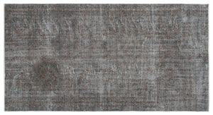 Gray Over Dyed Vintage Rug 5'1'' x 9'5'' ft 154 x 286 cm