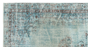 Blue Over Dyed Vintage Rug 4'9'' x 8'6'' ft 146 x 260 cm