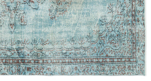 Blue Over Dyed Vintage Rug 4'9'' x 8'6'' ft 146 x 260 cm