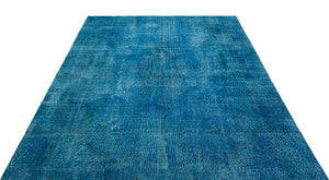 Turquoise Over Dyed Vintage Rug 6'3'' x 8'11'' ft 191 x 273 cm