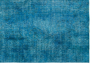 Turquoise Over Dyed Vintage Rug 6'3'' x 8'11'' ft 191 x 273 cm