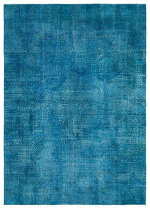 Turquoise Over Dyed Vintage Rug 6'3'' x 8'11'' ft 191 x 273 cm