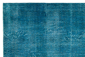 Turquoise Over Dyed Vintage Rug 6'4'' x 9'7'' ft 193 x 292 cm