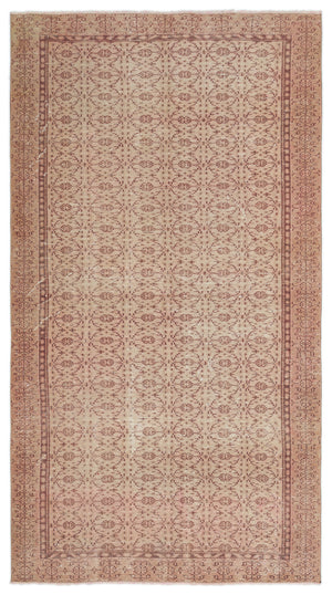 Beige Over Dyed Vintage Rug 4'10'' x 8'8'' ft 148 x 263 cm
